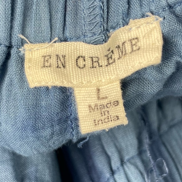 En Creme Blue White Tie Dye Triangle Bust Elastic Waist Rayon Maxi Halter‎ Dress - Picture 9 of 11